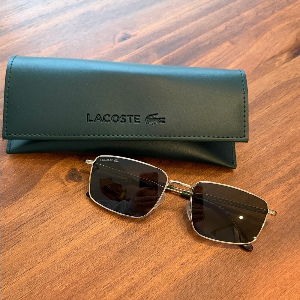 Lacoste Gold and Green Sunglasses with Case